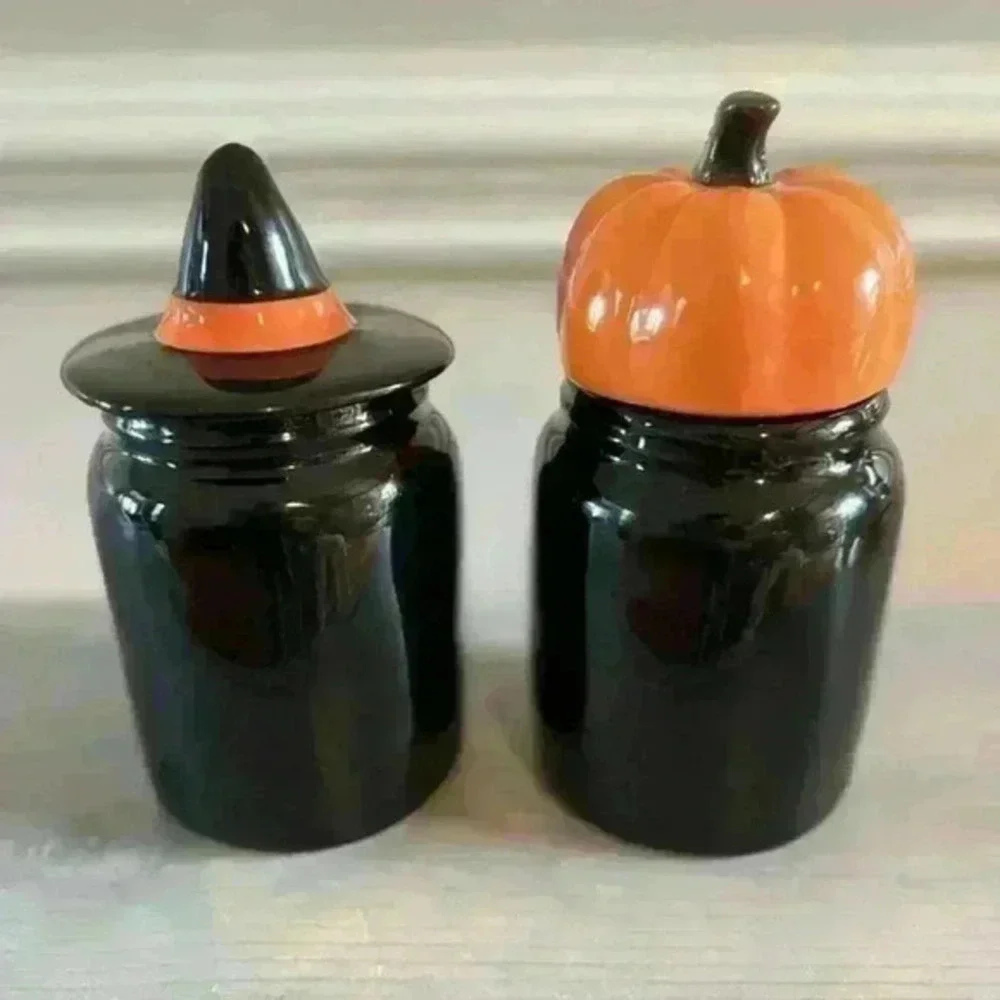 Rae Dunn Haloween Baby Canisters‎ Trick Or Treat Wicked Witch (Set Of 2)